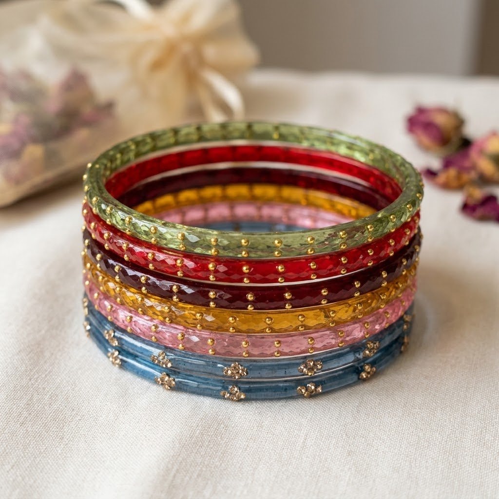 Build Your Stack: Custom 6-Piece Handcrafted Indian Glass Bangle Bundle