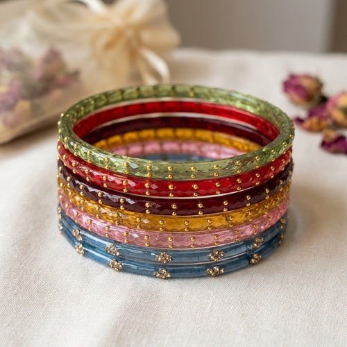 Build Your Stack: Custom 6-Piece Handcrafted Indian Glass Bangle Bundle