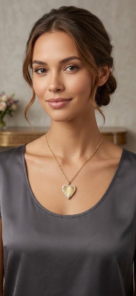 Gold Heart Bling Necklace