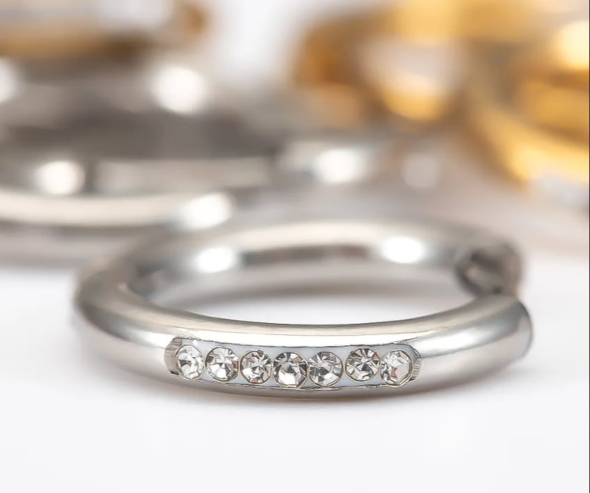 Silver Stainless Steel Waterproof Hoop Earrings