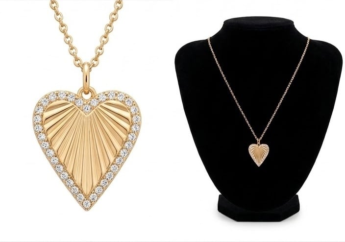 Gold Heart Bling Necklace