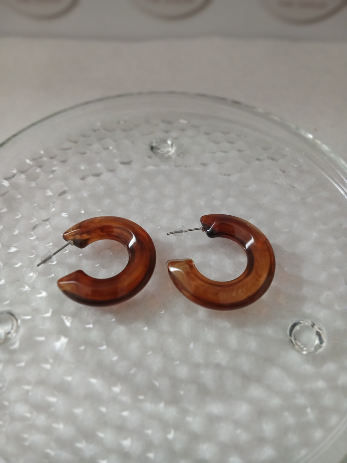 Amber Jade Crescent Earrings