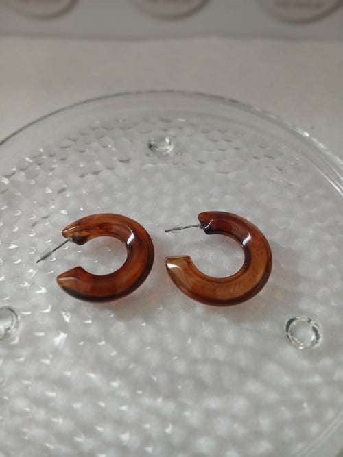 Amber Jade Crescent Earrings
