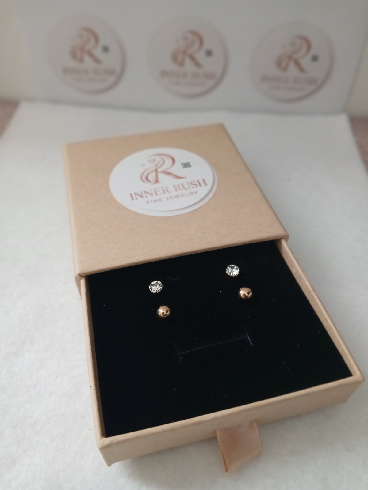 Gold 2pc Stud Earrings