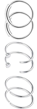 Silver Stainless Steel Nose Hoops