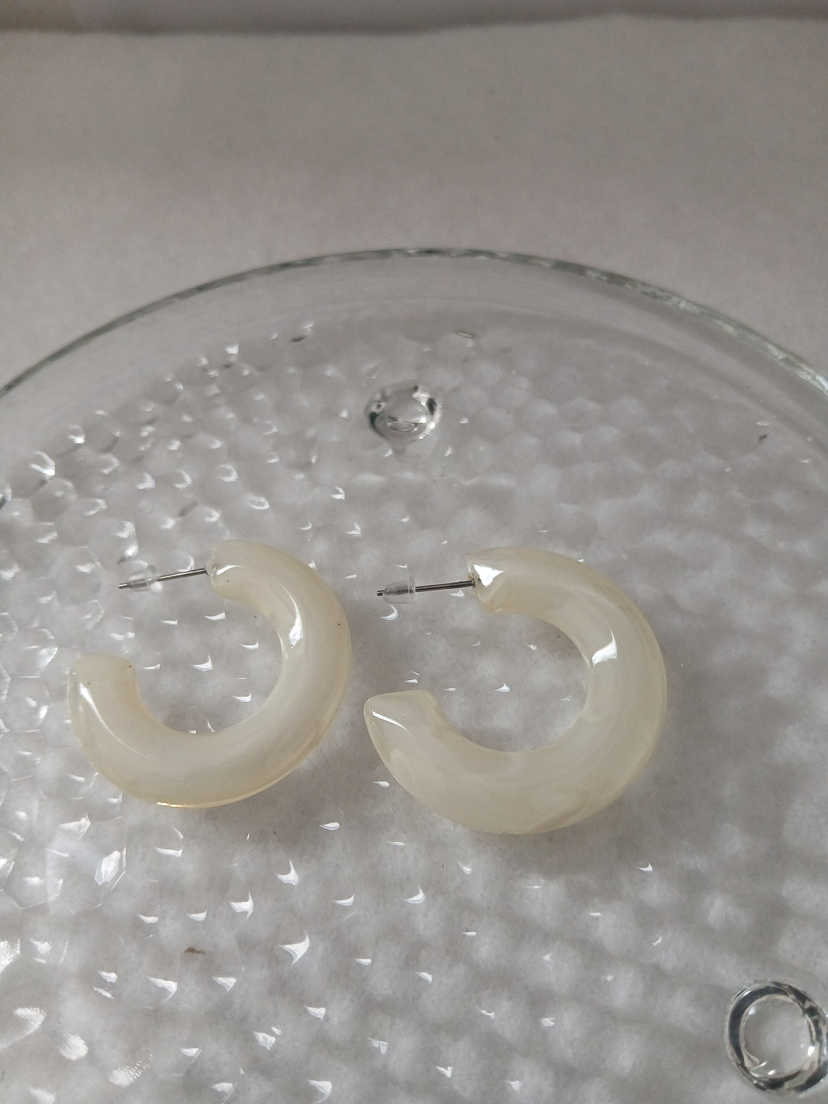 White Jade Crescent Earrings