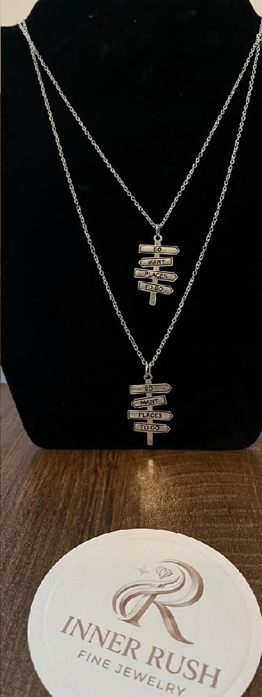 So Many Directions Silver Metal Necklace