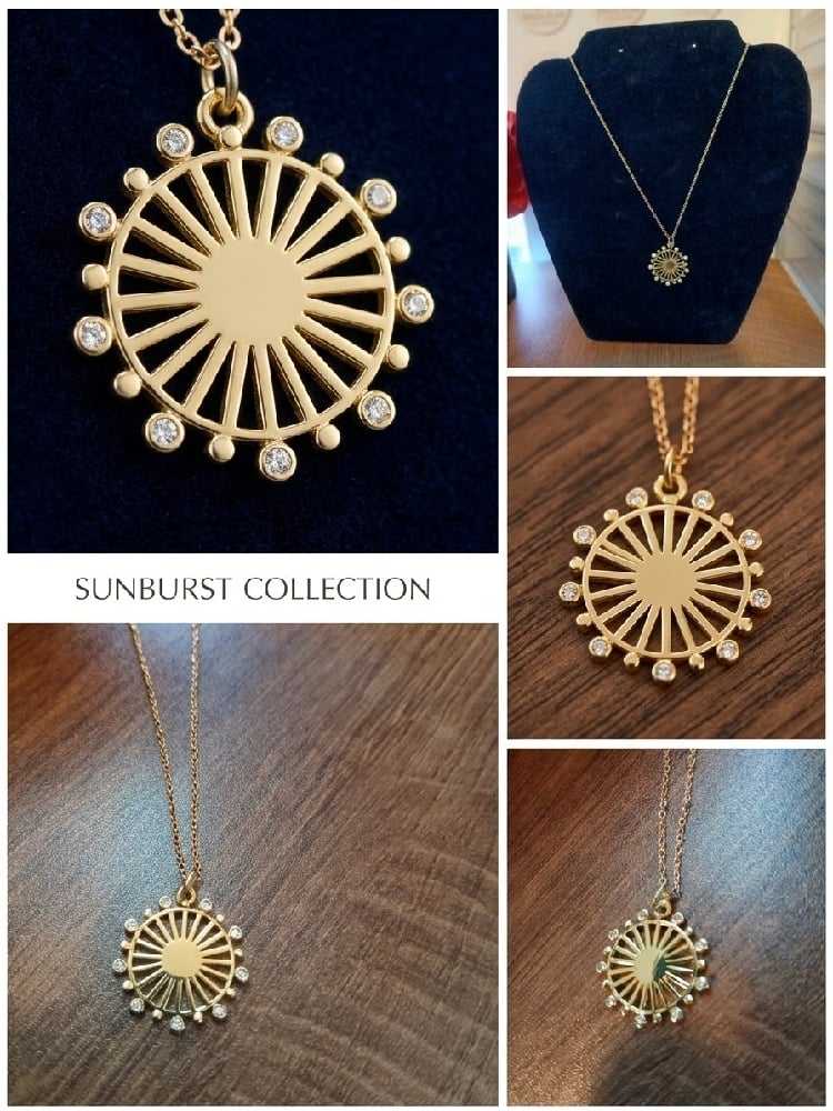 Sunburst Gold Metal  Necklace
