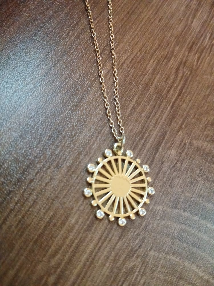 Sunburst Gold Metal  Necklace