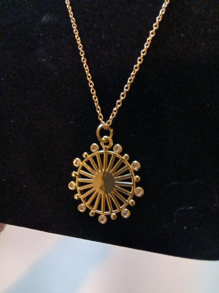 Sunburst Gold Metal  Necklace
