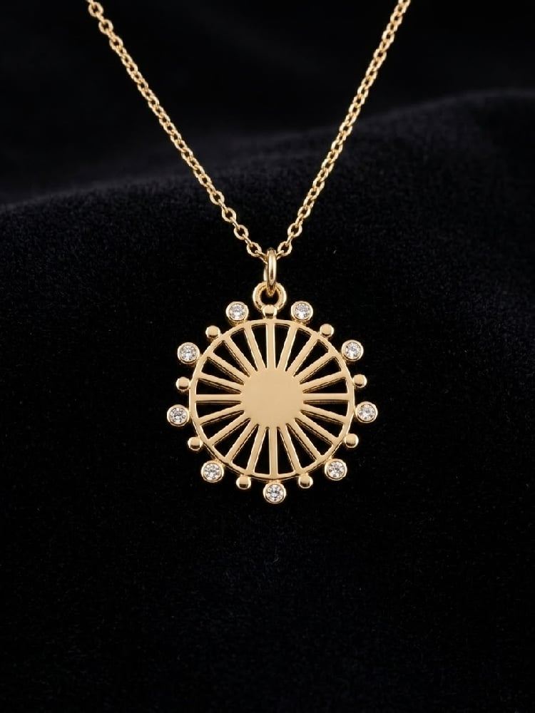 Sunburst Gold Metal  Necklace